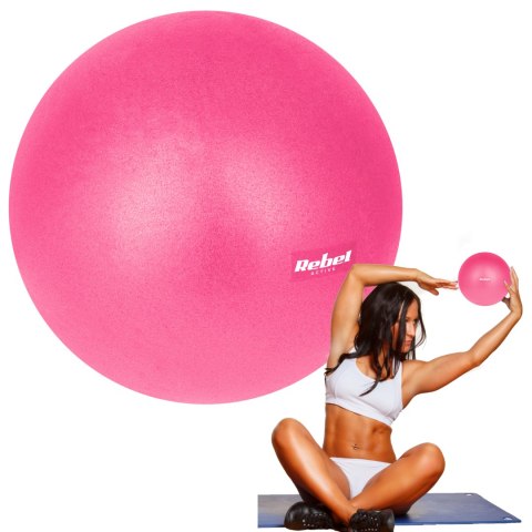 Mini piłka gimnastyczna do pilates rehabilitacyjna 25cm, kolor różowy, REBEL ACTIVE