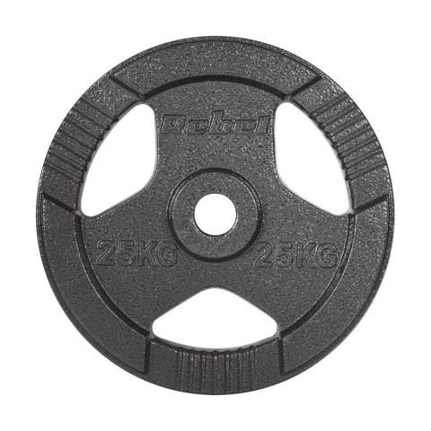 Obciążenie żeliwne olimpijskie 25kg, otwór 51mm, talerz z uchwytami, REBEL ACTIVE