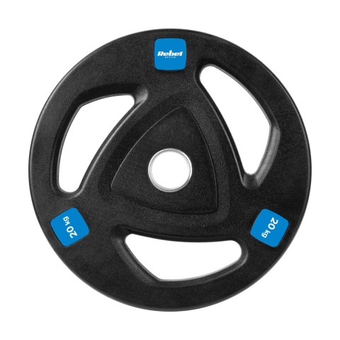 Obciążenie żeliwne olimpijskie gumowane zestaw 2x20kg, otwór 51mm , REBEL ACTIVE