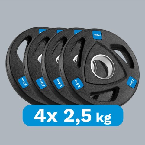 Obciążenie żeliwne olimpijskie gumowane zestaw 4x2.5kg, otwór 51mm , REBEL ACTIVE
