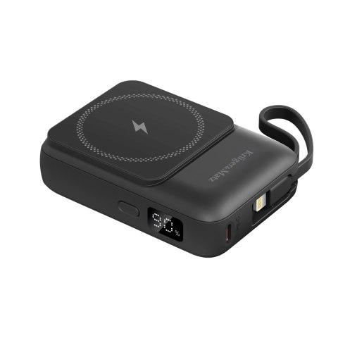 POWERBANK indukcyjny Kruger&Matz 10000 mAh magnetyczny z kablem czarny