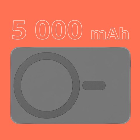 POWERBANK indukcyjny Kruger&Matz 5000 mAh magnetyczny szary