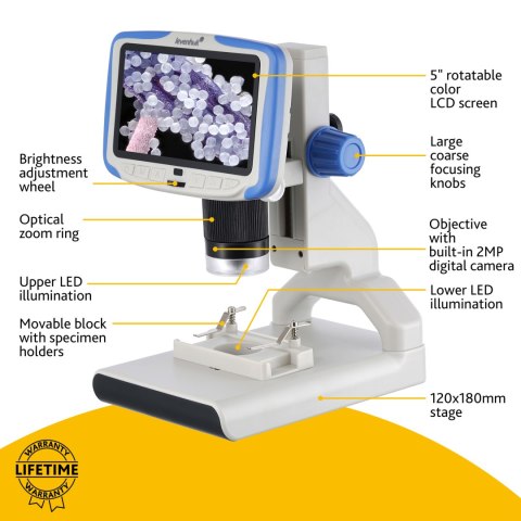 Levenhuk Mikroskop cyfrowy Levenhuk Rainbow DM500 LCD