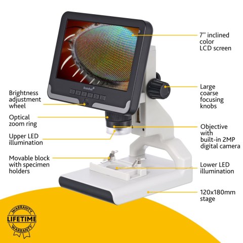 Levenhuk Mikroskop cyfrowy Levenhuk Rainbow DM700 LCD