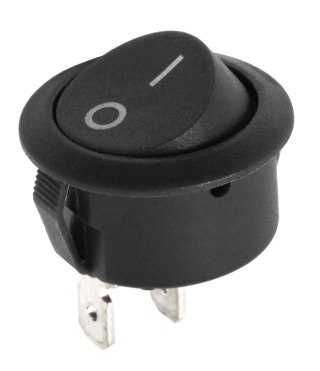 Złącze przełącznik kołyskowy okrągły R5 0-1 czarny 6A/250V LX3049C