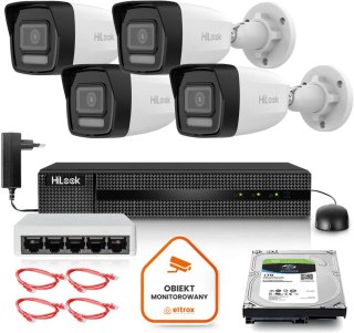 Zestaw monitoringu Hilook 4 kamery IP IPCAM-B8-30DL z dyskiem 2TB