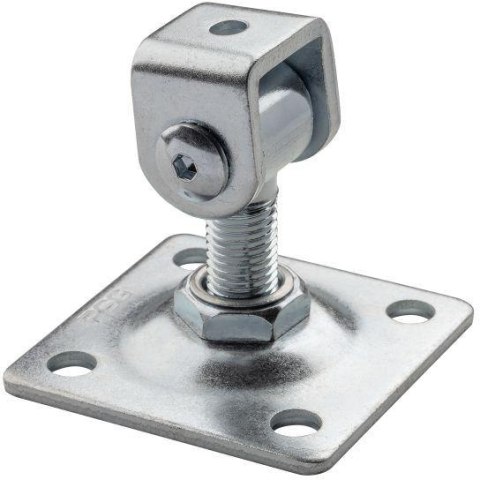 Zawias PSG 61.018.01 z szyldem 80x80x3mm - gwint M16 (regulowany, ucho ocynkowane)