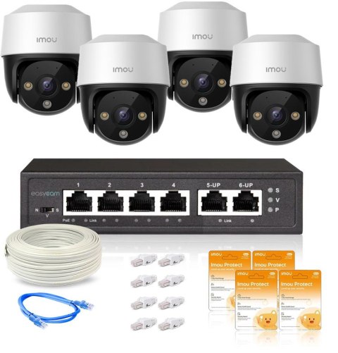 Zestaw 4 kamer IP Imou Cruiser 4MP POE z chmurą Imou Protect Basic