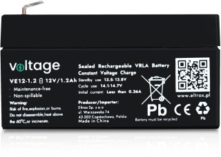 Akumulator AGM Voltage 12V 1,2Ah VE12-1.2 (Żywotność 6-9 lat)