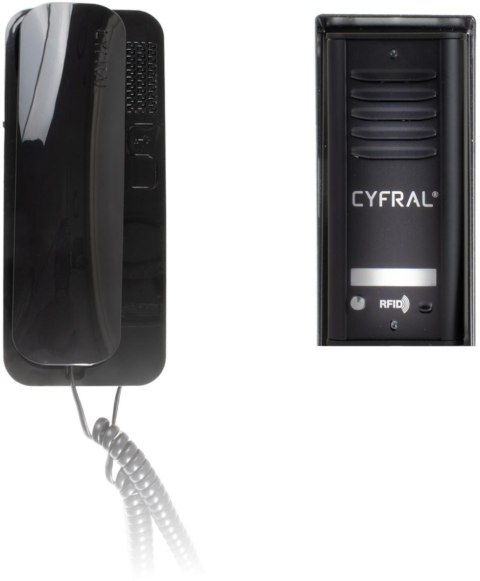DOMOFON CYFRAL COSMO 1-LOKATORSKI KASETA CZARNA/UNIFON CZARNY