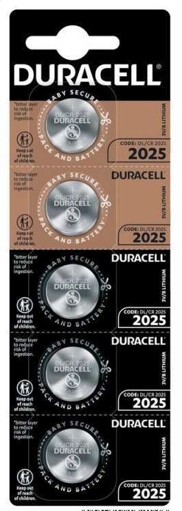 DURACELL BATTERY LITHIUM DL2025 BLISTER*5