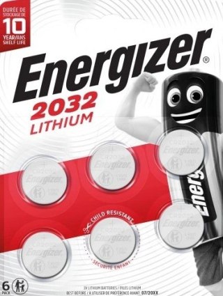 ENERGIZER BATTERY CR2032 LITHIUM BLISTER*6