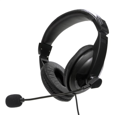 FIESTA CHAT STEREO HEADSET WITH MIC SŁUCHAWKI PRZEWODOWE Z MIKROFONEM USB BLACK [45423] TE