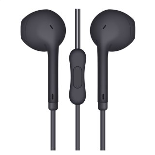 FREESTYLE EARPHONES MINI JACK + MIC MACAROON STYLE BLACK [45756]