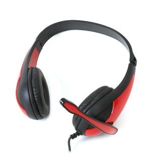FREESTYLE HI-FI STEREO SŁUCHAWKI NAUSZNE MIC ADAPTER HEADPHONES RED [42678] TE