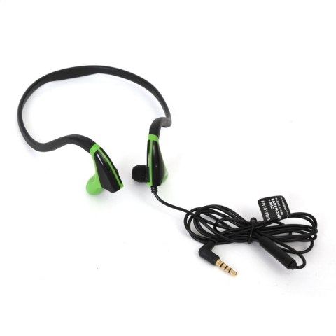 FREESTYLE IN-EAR EARPHONES + MIC SPORT SŁUCHAWKI PRZEWODOWE DOUSZNE Z MIKROFONEM SPORT BLACK GREEN [42443] TE