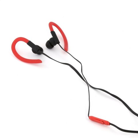 FREESTYLE IN-EAR EARPHONES + MIC SPORT SŁUCHAWKI PRZEWODOWE DOUSZNE Z MIKROFONEM SPORT RED BLACK [42692] TE