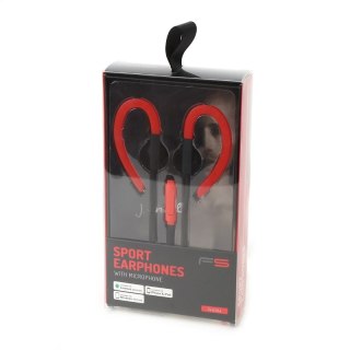 FREESTYLE IN-EAR EARPHONES + MIC SPORT SŁUCHAWKI PRZEWODOWE DOUSZNE Z MIKROFONEM SPORT RED BLACK [42692] TE