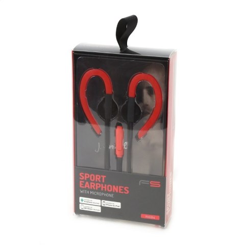 FREESTYLE IN-EAR EARPHONES + MIC SPORT SŁUCHAWKI PRZEWODOWE DOUSZNE Z MIKROFONEM SPORT RED BLACK [42692] TE