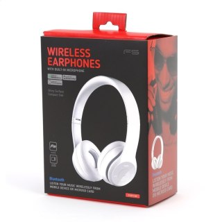 FREESTYLE SŁUCHAWKI NAUSZNE BLUETOOTH Z MIKROFONEM WIRELESS HEADPHONES BLUETOOTH WITH MICROPHONE WHITE [43050]