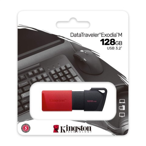 KINGSTON PENDRIVE DT EXODIA M 128GB USB 3.2 GEN1 BLACK+RED DTXM/128GB