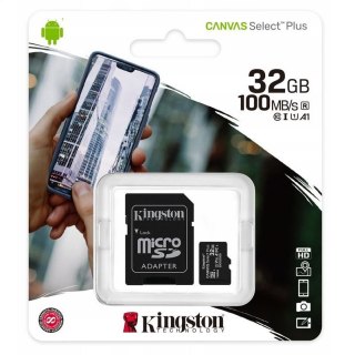 Kingston 32GB micSDHC Canvas Select Plus 100R A1 C10 Card + SD adapter SDCS2/32GB
