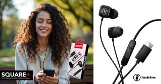 MAXELL USB-C EARPHONES SQUARE+ BLACK 348566