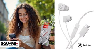 MAXELL USB-C EARPHONES SQUARE+ WHITE 348567