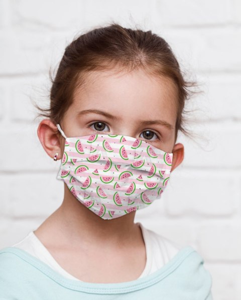 OMEGA 100% COTTON CHILD FACE MASK MASKA OCHRONNA DZIECIĘCA MULTIPLE USE WATERMELON [45496]