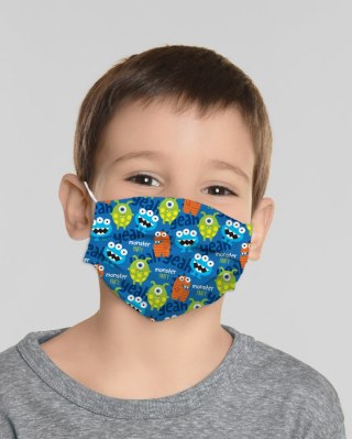 OMEGA 100% COTTON CHILD FACE MASK MASKA OCHRONNA DZIECIĘCA MULTIPLE USE WORMS [45497]