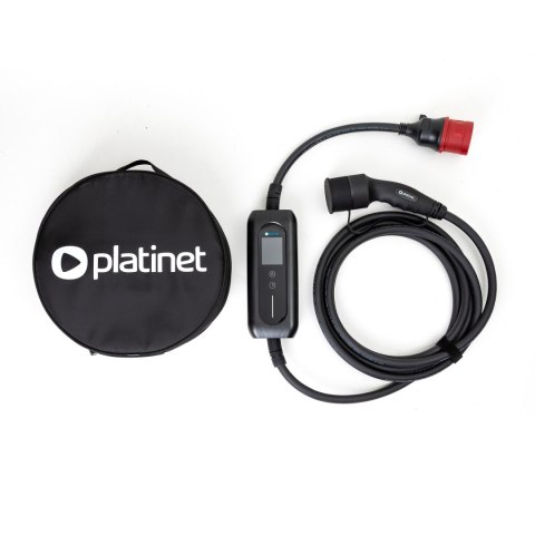 PLATINET EV ŁADOWARKA PRZENOŚNA SAMOCHODÓW EV/PHEV AC TYPE 2 16A 11KW CEE 5M LCD WIFI TUYA BLACK [46232]
