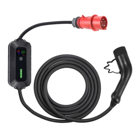 PLATINET EV ŁADOWARKA PRZENOŚNA SAMOCHODÓW EV/PHEV AC TYPE 2 8/10/13/16/32A 22KW CEE 3F 7M CABLE BLACK [46204]