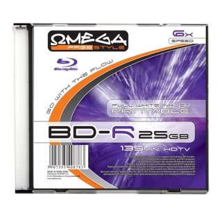 FREESTYLE BD-R BLU-RAY 25GB 6X FF WHITE INKJET PRINTABLE SLIM CASE*1 [40878]