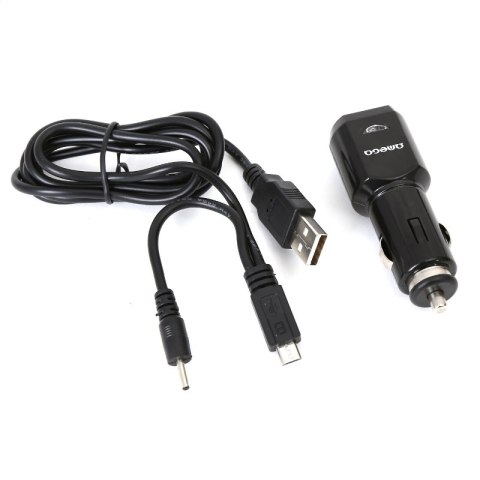 OMEGA CAR CHARGER ŁADOWARKA SAMOCHODOWA 2xUSB 5V 2.1A BLACK + MICRO CABLE KABEL [42395]