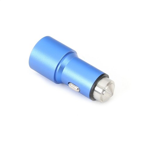 OMEGA CAR CHARGER ŁADOWARKA SAMOCHODOWA METAL 2xUSB 5V 2.1A BLUE [43343] TE