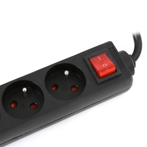 OMEGA EXTENSION CORD LISTWA ZASILAJĄCA 1.5M 16A 5 SOCKET TYPE E FRENCH BLACK [41105]