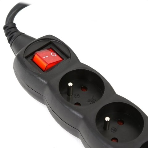 OMEGA EXTENSION CORD LISTWA ZASILAJĄCA 3,0M 16A 5 SOCKET TYPE E FRENCH BLACK [41106]