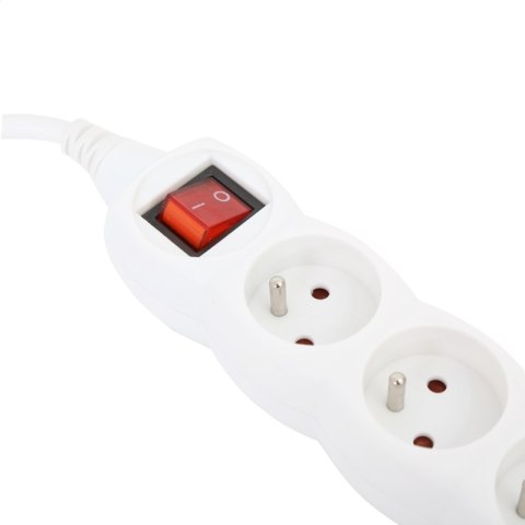 OMEGA EXTENSION CORD LISTWA ZASILAJĄCA 3,0M 16A 5 SOCKET TYPE E FRENCH WHITE [41343]