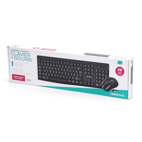 OMEGA KEYBOARD FR (Azerty) + MOUSE ZESTAW BEZPRZEWODOWY BLACK [45732]