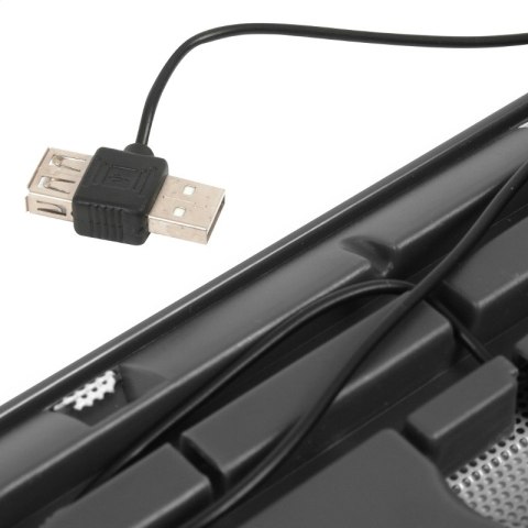 OMEGA LAPTOP COOLER PAD PODKŁADKA CHŁODZĄCA ICE CUBE BLACK 14CM FAN USB PORT 41908 TE