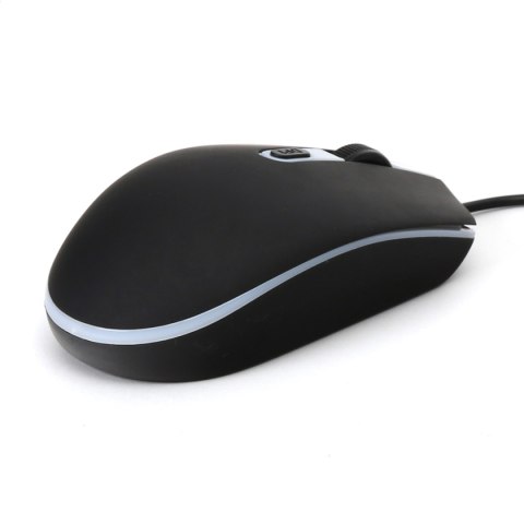 OMEGA MYSZ MOUSE 1000/1600/2000 DPI RUBBER BLACK [45539]