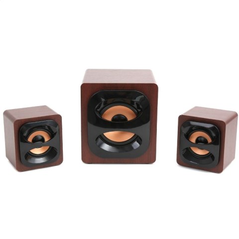 OMEGA SPEAKER GŁOŚNIK 2.1 WOOD 15W [42012] TE