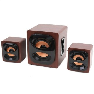 OMEGA SPEAKER GŁOŚNIK 2.1 WOOD 15W [42012] TE