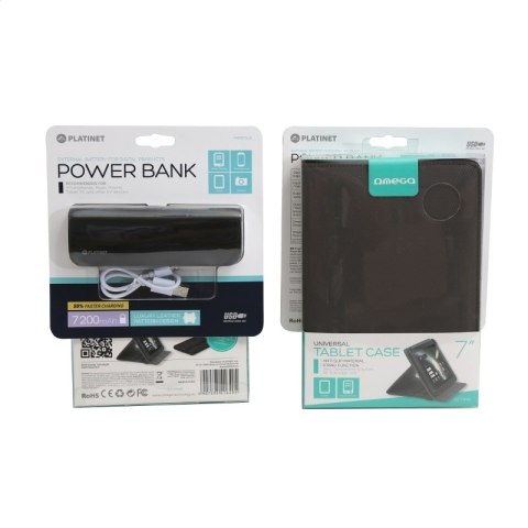 PLATINET POWER BANK 7200 mAh LEATHER + ETUI NA TABLET 7" MARYLAND GREY [43893]