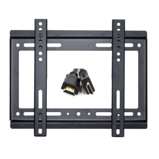 OMEGA TV MOUNT UCHWYT DO TV MAX VESA 200 14-42" FIXED LARCH + 4K HDMI CABLE KABEL BUNDLE [45455]