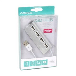 OMEGA USB 2.0 HUB 4 PORT ALUMINIUM [42850]