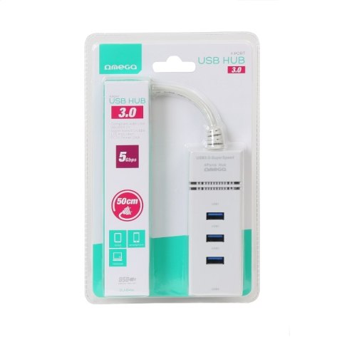 OMEGA USB 3.0 HUB 4 PORT WHITE [42463]