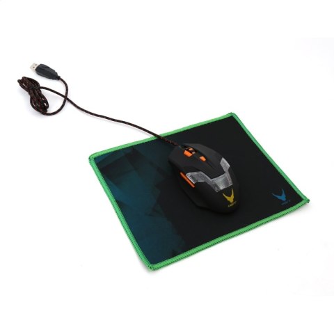 OMEGA VARR PRO-GAMING MOUSE PAD PODKŁADKA POD MYSZ 200X240X1 5MM BLACK+ GREEN EDGE [43231] TE