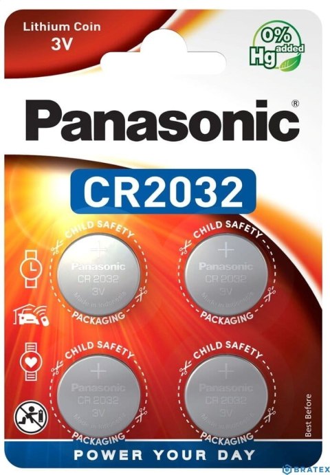 PANASONIC BATTERY LITHIUM CR2032 BLISTER*4