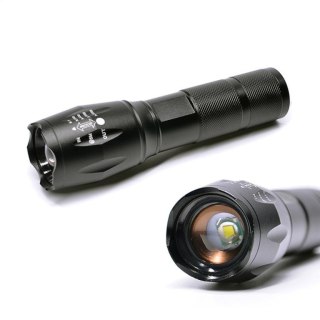 PLATINET ALUMINIUM FLASHLIGHT LATARKA TACTICAL LED BLACK [45097]